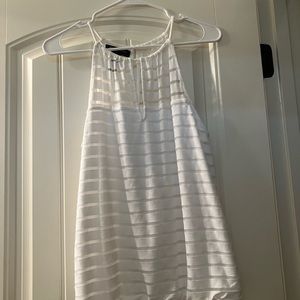 INC International concepts Small White Halter Top With Stripes
